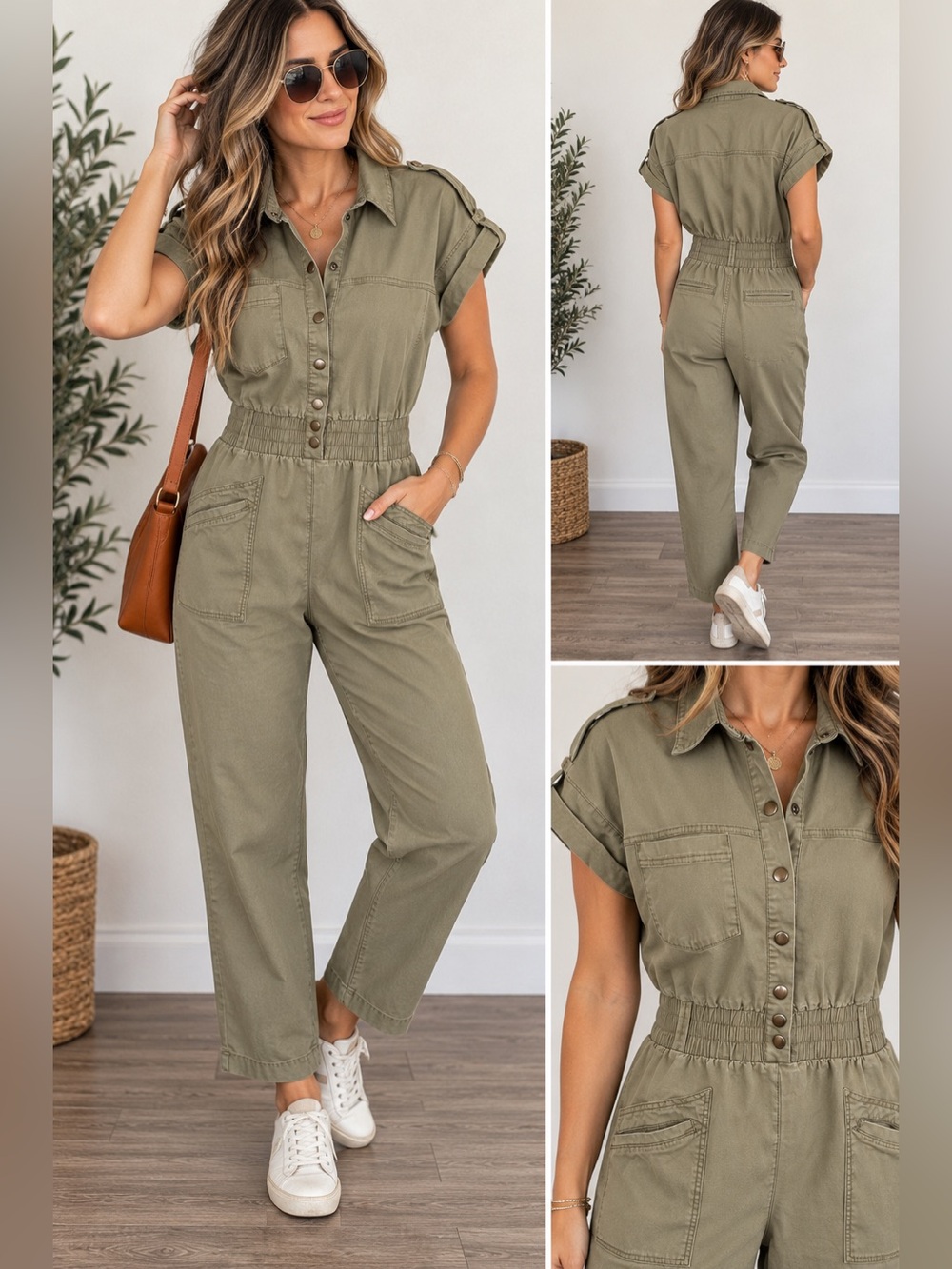 Anthropologie PISTOLA Dani
Lightweight Dolman Pull On Jumpsuit in Green Large